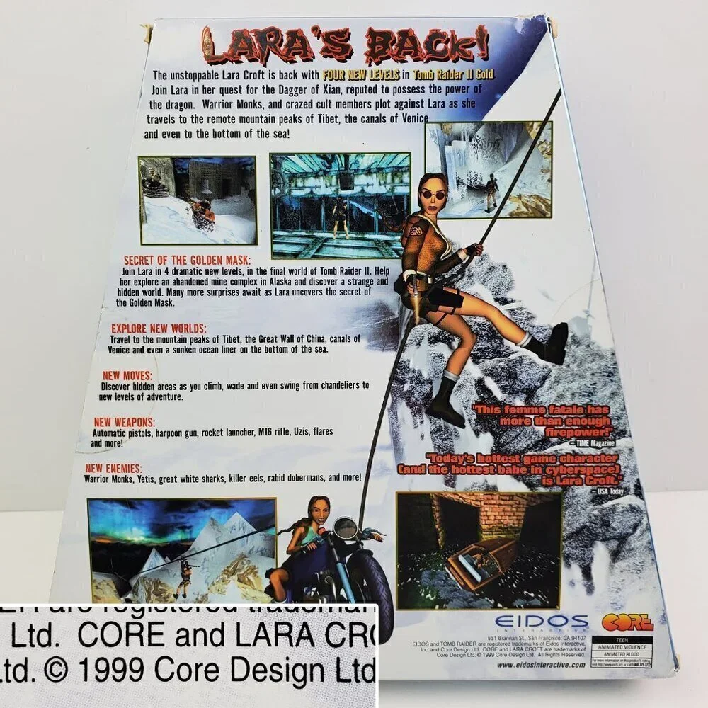 Tomb Raider II Gold Big Box PC Game Vintage 1999 CIB Complete Trapezoid Tested